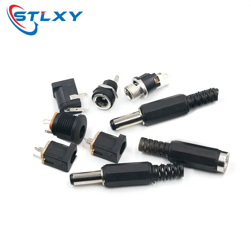 10PCS DC Power Connector pin 2.5x5.5mm Female Plug Jack + Male Plug Jack Socket Adapter PCB Mount DIY Adapter Connector 5.5x2.5 wiring cable connectors wire connectors power connector plug adapter dc connectors power connector adapter dc power connectors