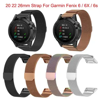 

20/22/26MM Stainless Steel Watch Straps for Garmin Fenix 6 Series Fenix 6X Fenix 6S Quickfit install Metal watch bands straps