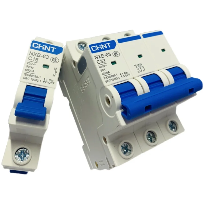 CHNT CHINT Miniature Circuit Breaker NXB-63 MCB 3P C6 C10 C16 C20 C25 C32 C40 C50 C63A Replace DZ47-63 Air Switch