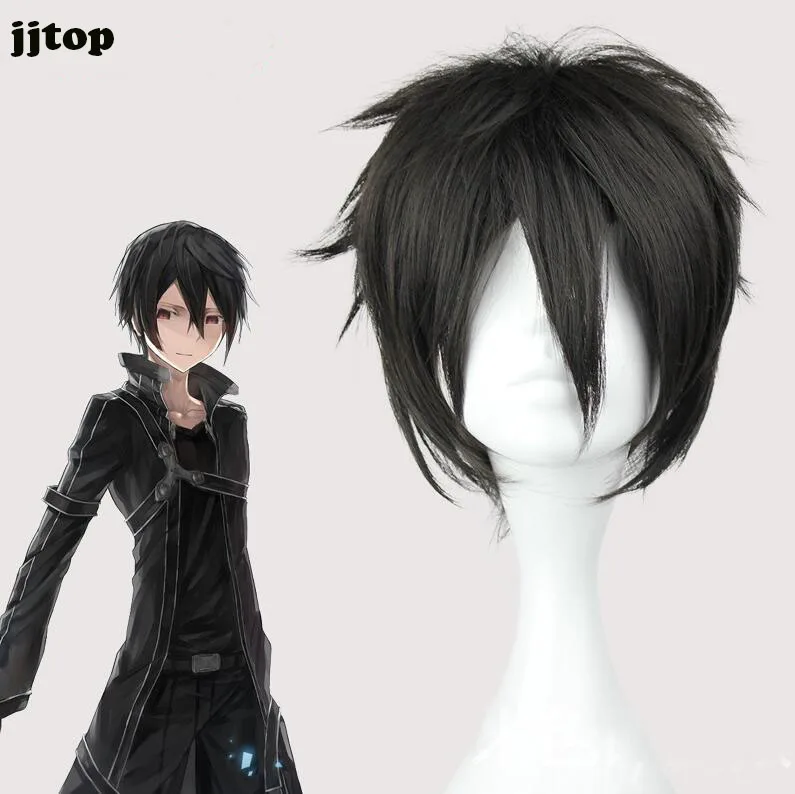 Sword Art Online Cosplay Wig Kazuto atau Kirito Kostum Bermain Wig