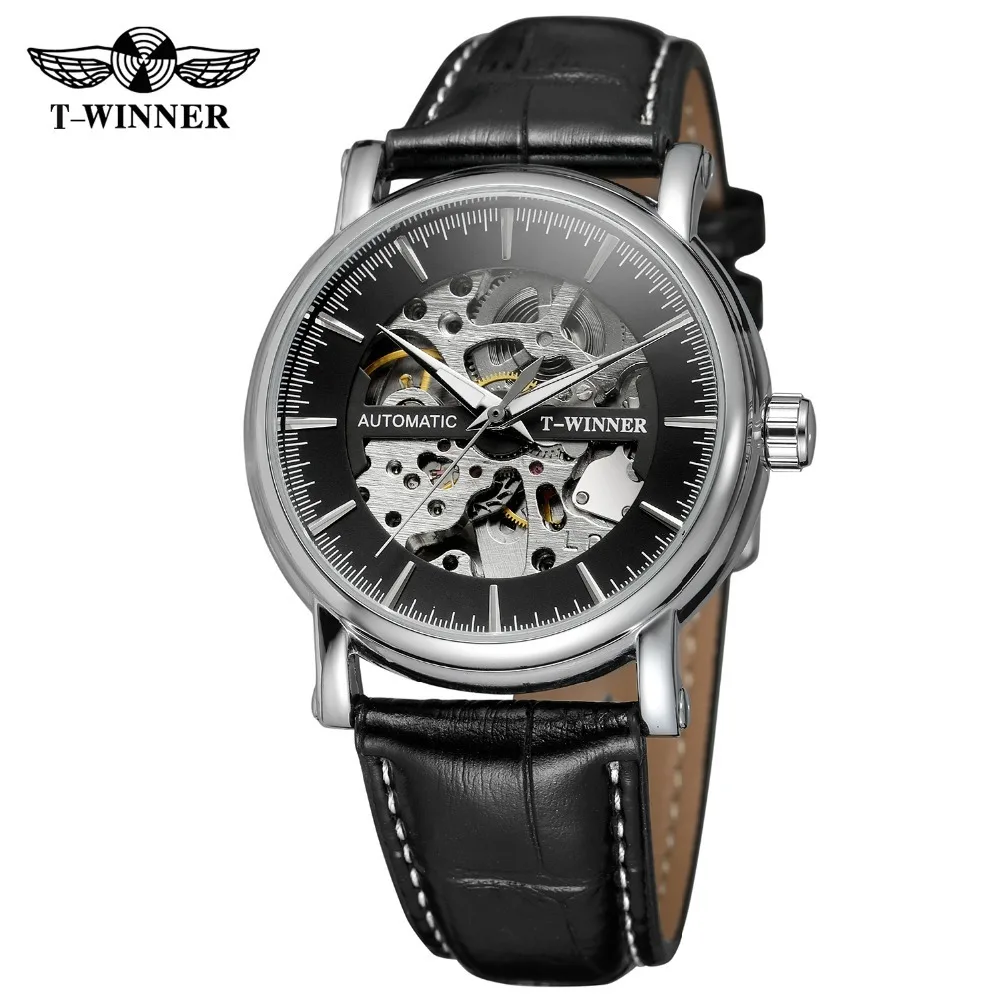 

Winner Fashion Casual Hollow out Mechanical Movement Automatic Machine Watch