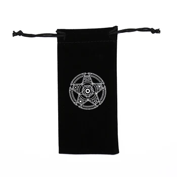 

1pc Velvet Pouches Six Awn Star Velvet Tarot Card Storage Bag Mini Tablets Bundle Pockets Cards Drawstring Bags