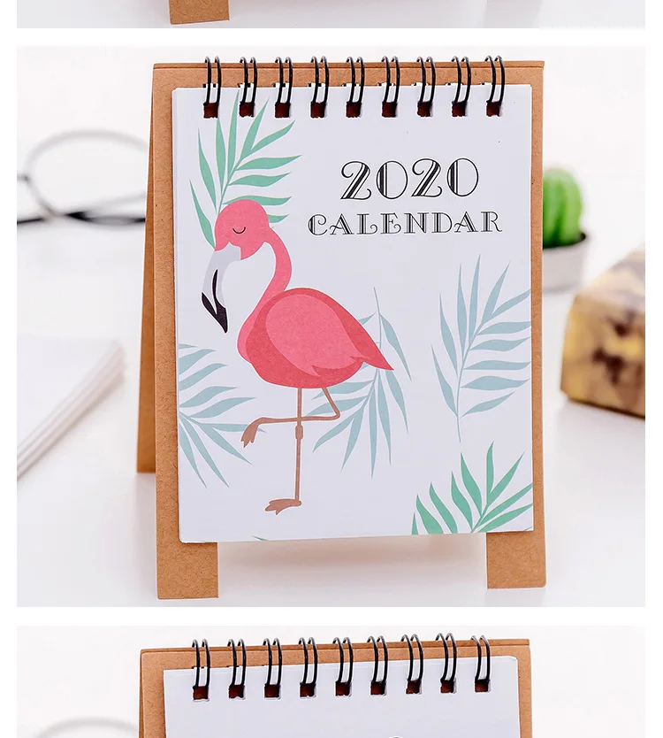 Животные кошка Фламинго мини настольный бумажный календарь двойной ежедневный планировщик настольный планировщик годовой Органайзер