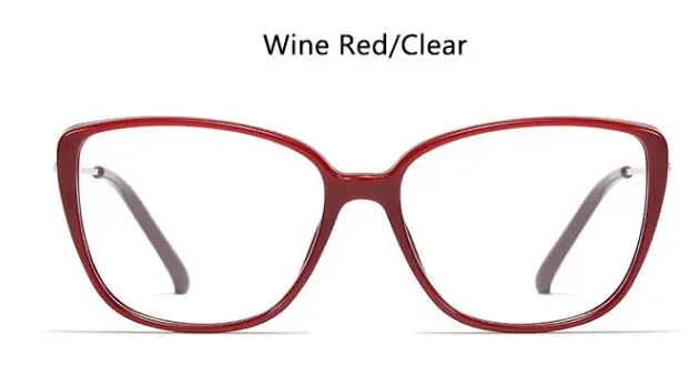 Новая мода большие квадратные очки оправа для женщин женские прозрачные линзы леопардовые очки Близорукость Оптические Оправы стильные очки - Цвет оправы: wine red Clear