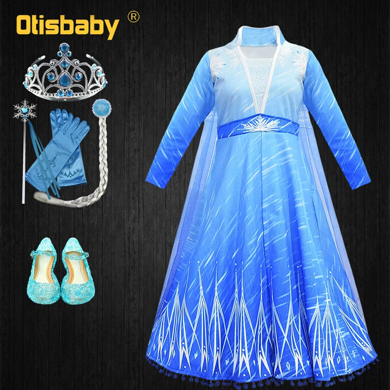 Elsa Elsa 2, Рождественская Одежда для младенцев; платье Эльзы и Анны для девочек Снежная Королева; Детский костюм на Хеллоуин, костюм для принцессы с изображением принцессы Эльзы детское платье для девочек - Цвет: Elsa