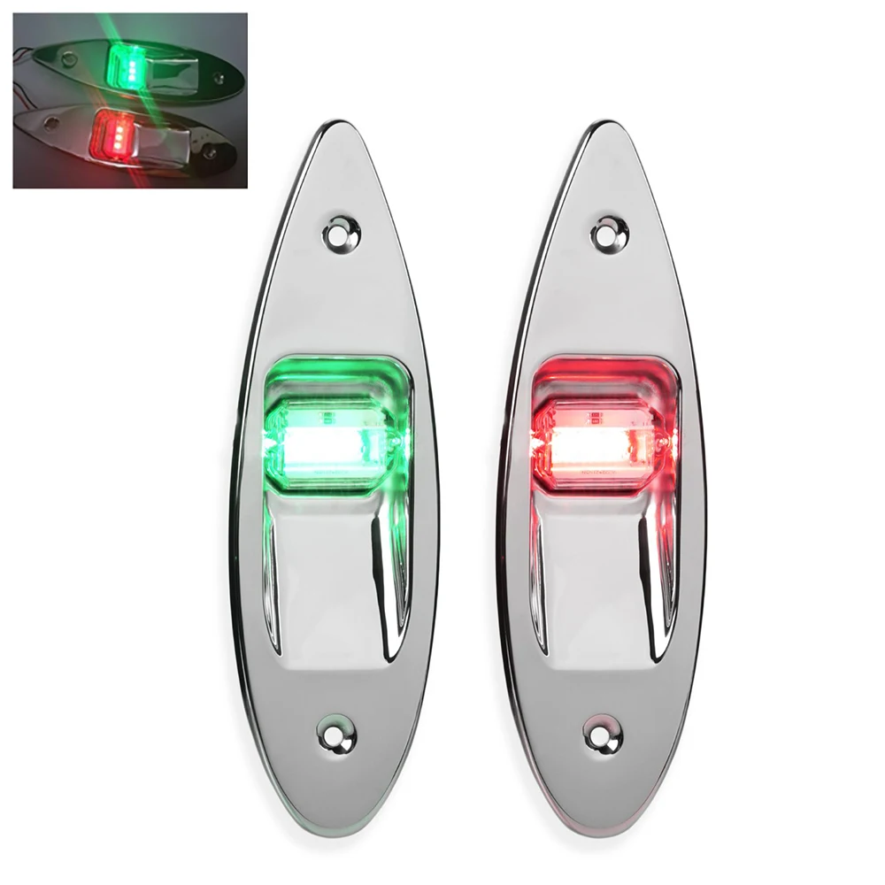 

2Pcs Mount Side Bow Navigation Signal Light Lamp Marine Boat Yacht Green Red Safe Boat Marine Yacht Boat Warning Signal Lamp
