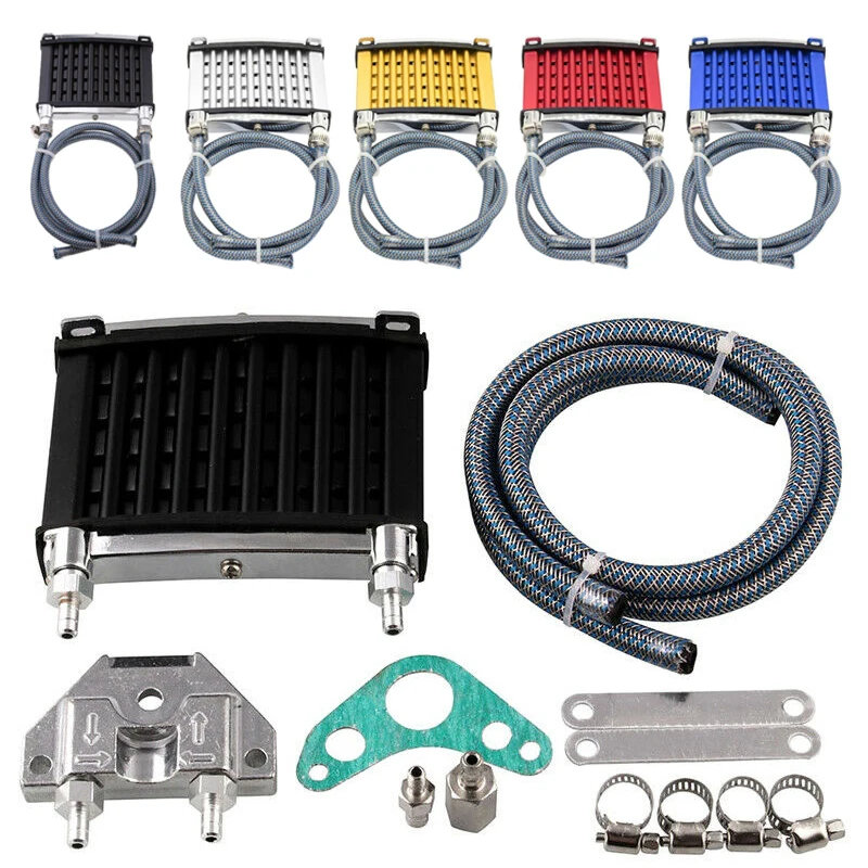 

Universal Motorcycle CNC Aluminum Engine Oil Cooler Cooling Radiator Kit For 50cc 110cc 125cc 140cc 150cc ATV Trail Dirt