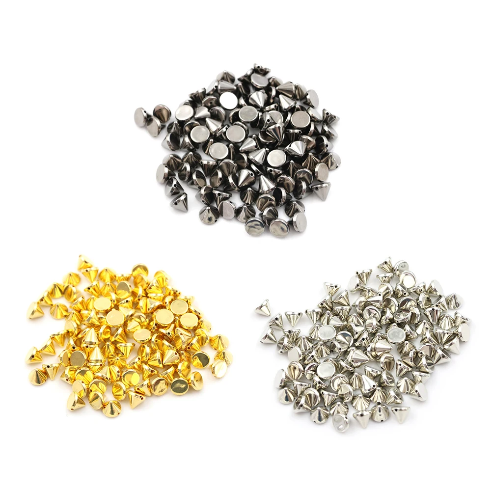 100 Pcs/lot DIY Bead Crafts Riveting Garment Studs Nail Punk Rock For Bags Dress Clothes Wedding Sew on Spike Rivet | Дом и сад