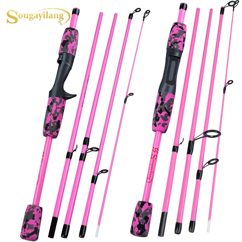 

Sougayilang Yellow Pink Black5Section Travel Fishing Rod Ultralight Eva Handle Spinning/Casting Fishing Rod Fishing Tackle