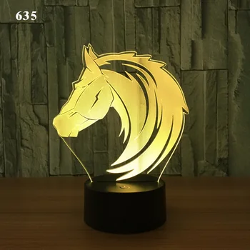 

Multi Horse 3D Night Lamp Acrylic Laser Stereo Illusion 7/16 Colors Souvenir Kids Gifts Beautiful Bedroom Lighting Dropshipping