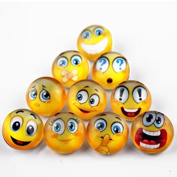 

New Arrival 12pcs/lot glass emoticon snap buttons 18mm leather clasp snap button Bangles snap bracelet jewelry