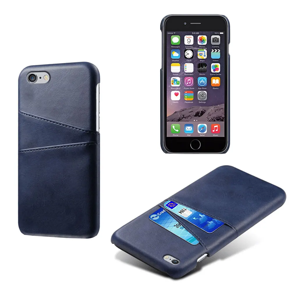 Чехол для iPhone 4, 4S, 5, 5S, 5c, SE, 6, 6 S, 7, 8 Plus, X, XS, XR, XS MAX, 11 Pro, MAX, с отделением для карт, держатель телефона из искусственной кожи чехол для 5, 5S, SE, 4 - Цвет: Case-Blue