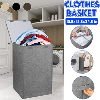 

Foldable Laundry Basket Large Capacity Laundry Hamper Dirty Clothes Storage Organizer Bucket Homehold Storage Bag with Lid