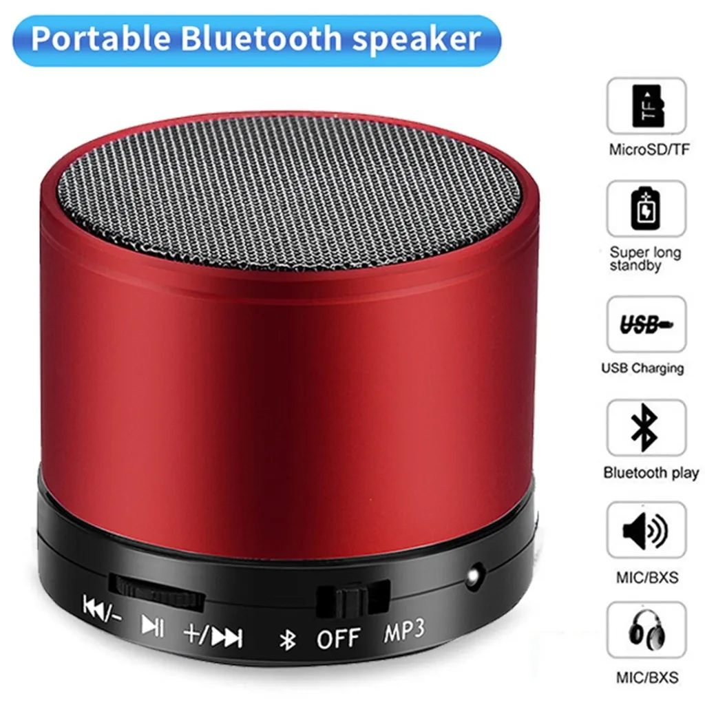 HIPERDEAL перезаряжаемый беспроводной Bluetooth динамик портативный мини супер бас красный динамик открытый беспроводной Bluetooth аудио