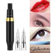 Тату-машинка Электрический мануального татуажа бровей, полу-перманентный макияж для бровей и губ тела ручка для тату инструмент 100-240 В, штепсельная вилка стандарта США для перманентного макияжа a