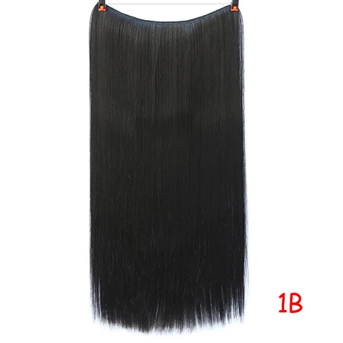 Длинные волнистые женские волосы для наращивания, термостойкие синтетические накладные волосы на заколках или для наращивания рыболовной линии - Цвет: YX01-1B