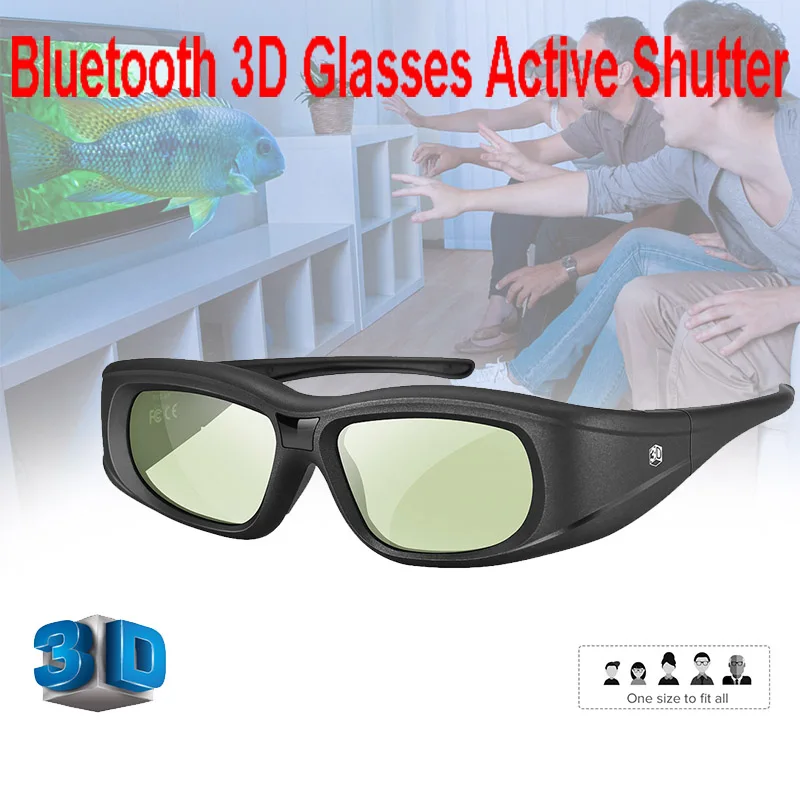 miste dig selv peddling erklære Bluetooth 3D Glasses Active Shutter Rechargeable Eyewear Compatible with  Epson Sony Projector/Sony Panasonic Samsung 3D TV