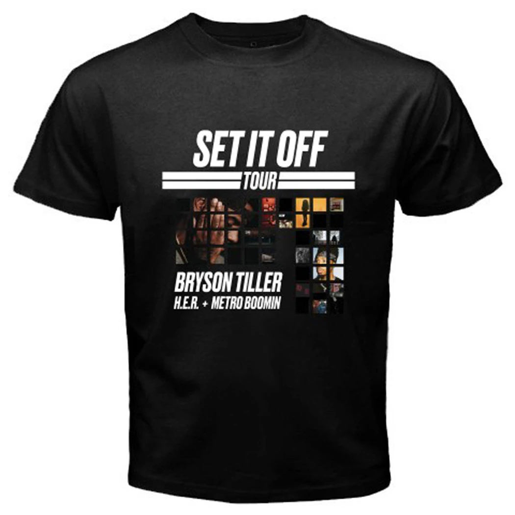 Новая мужская черная футболка Bryson Tiller Set It Off Tour 2020 размер S-3XL свободная
