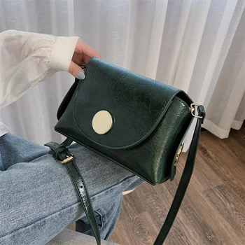 

Vintage PU Leather Crossbody Bags For Women Designer Mini Shoulder Messenger Bag Female Handbags and Purses