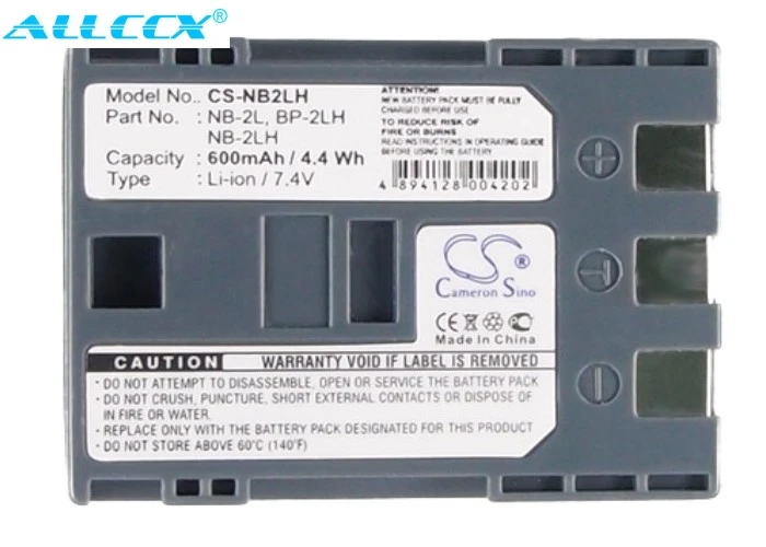 Аккумулятор Cameron Sino 600 мАч для Canon Elura 65 70 80 85 90 ZR500 ZR600 ZR700 ZR800 ZR830 ZR850 | Электроника
