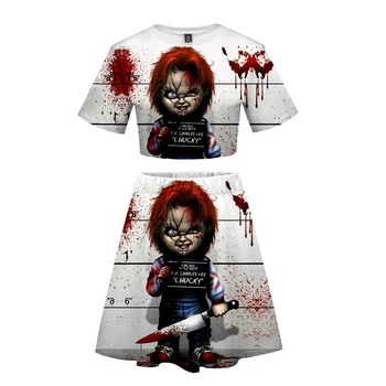 

2020 Ghost doll Suit Hot 2 Short Sleeve T-shirt And Suit Ghost doll Two Piece High Quality Casual New Set Summer Women