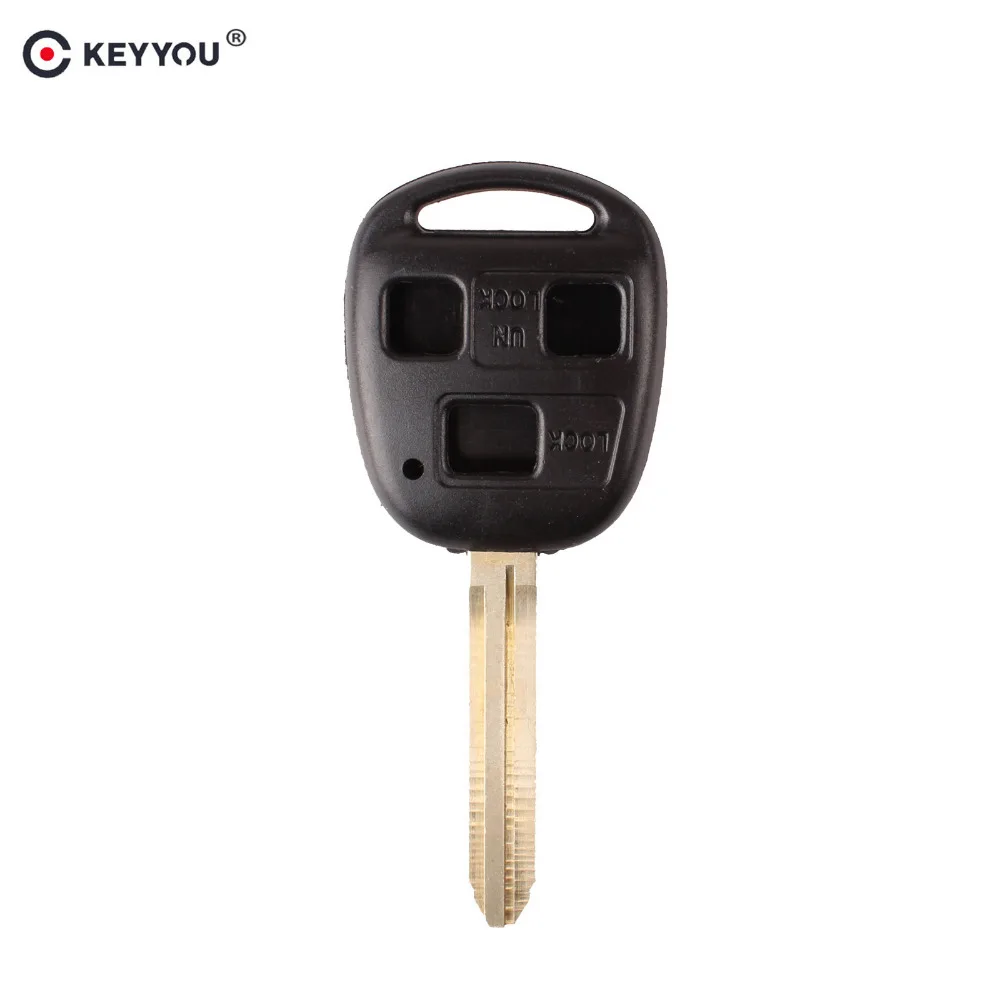 

KEYYOU Replacement 3 Buttons Remote Key Shell Fob Car Key Case Cover For TOYOTA 43 Cruiser Camry With Toy43 Blade Car-styling