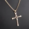 Fast and Furious Movies Actor Dominic Toretto  Rhinestone Cross Crystal Pendant Chain Necklace Men Jewelry ► Photo 3/6