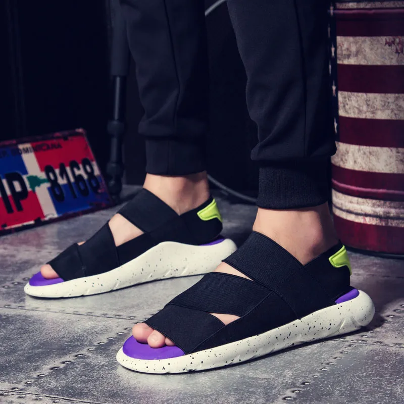 

2019 women's sandals men's shoes women's shoes tide men's lightweight breathable casual couple Roman sandals slippers
