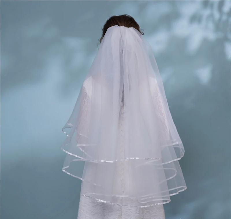 Двухслойные Фата невесты свадебные украшения для головы расческа бальное платье вуаль вечерние аксессуары