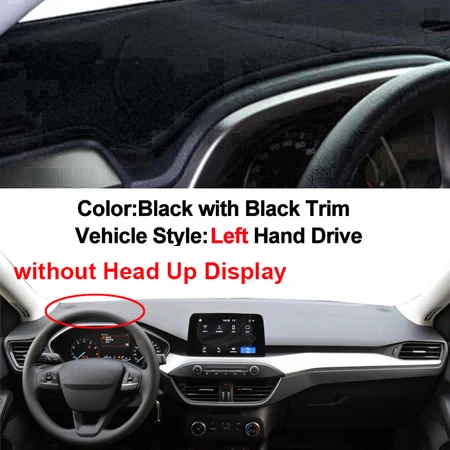 LHD Black Автомобильный внутренний коврик для приборной панели, коврик для Ford Focus 4, без HUD LHD RHD, 2 слоя, солнцезащитный козырек, авто накидка - Название цвета: LHD Black