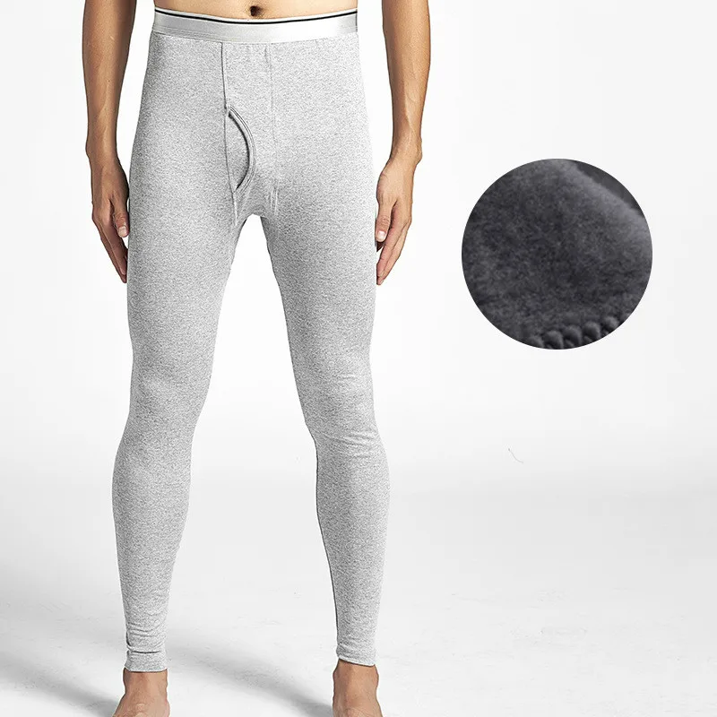 Grey thick Новинка, мужские леггинсы, термо нижнее белье, зимние теплые кальсоны, мужское термобелье, тонкие эластичные колготки, штаны, леггинсы, одежда для сна - Цвет: Grey thick
