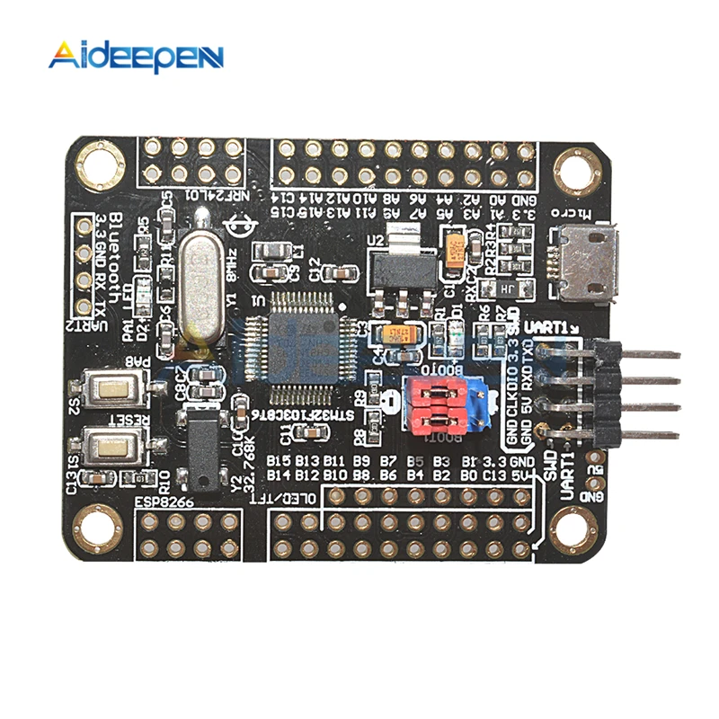 DC 5V STM32F103C8T6 ARM Mini система макетная плата STM32 макетная основная плата wifi ESP8266/NRF24L01/WS1053 W5500 интерфейс