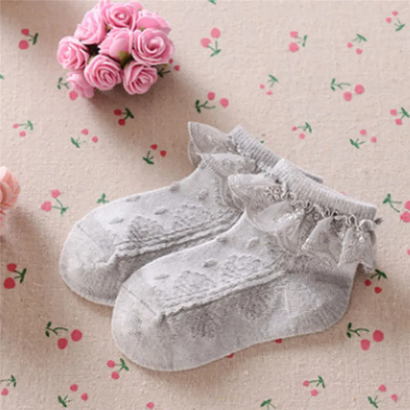 Новые кружевные носки для балеток для маленьких девочек, мягкие хлопковые кружевные низкие носки для маленьких девочек от 2 до 5 лет, 3E25 - Цвет: Size S