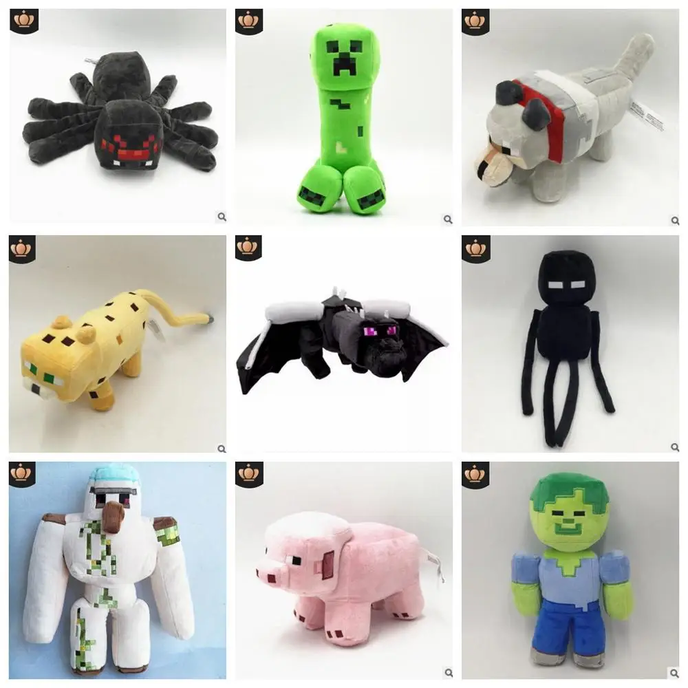 25cm-60cm creeper Stuffed Plush Toys Doll minecrafte Iron Golem Zombie Enderman Ocelot Pig Ender Dragon Kid Birthday Gift Toy | Игрушки и