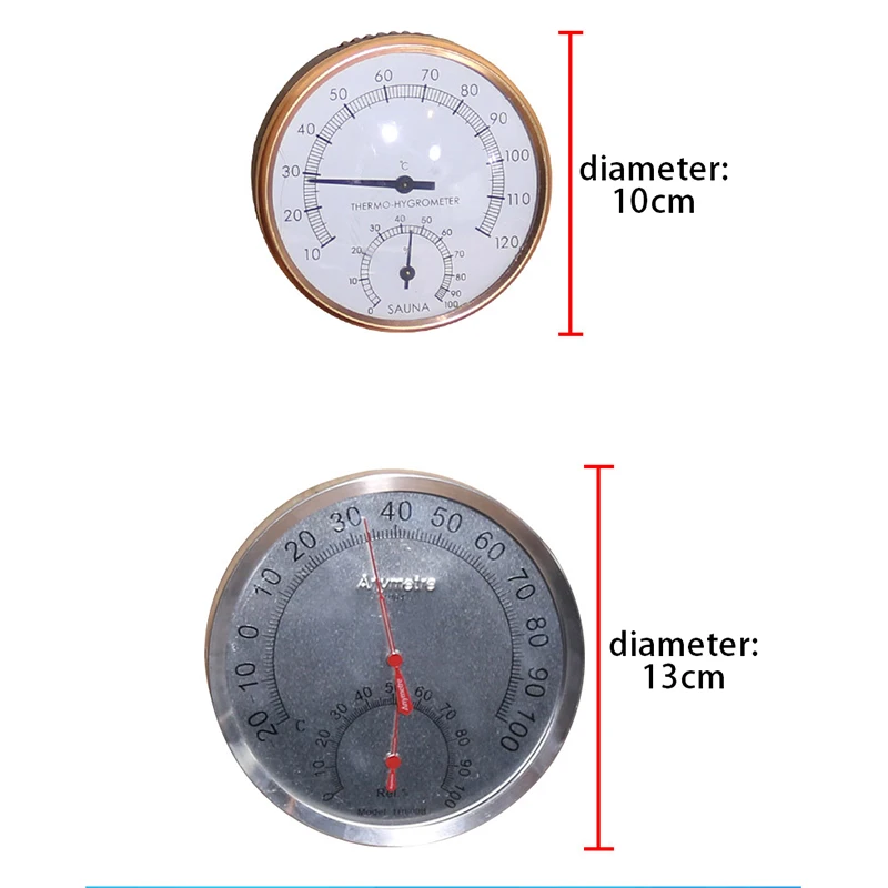 Сауна тонкая нержавеющая сталь и прозрачный термометр с циферблатом гигрометр Ванна и сауна Крытый снаряжение для путешествий