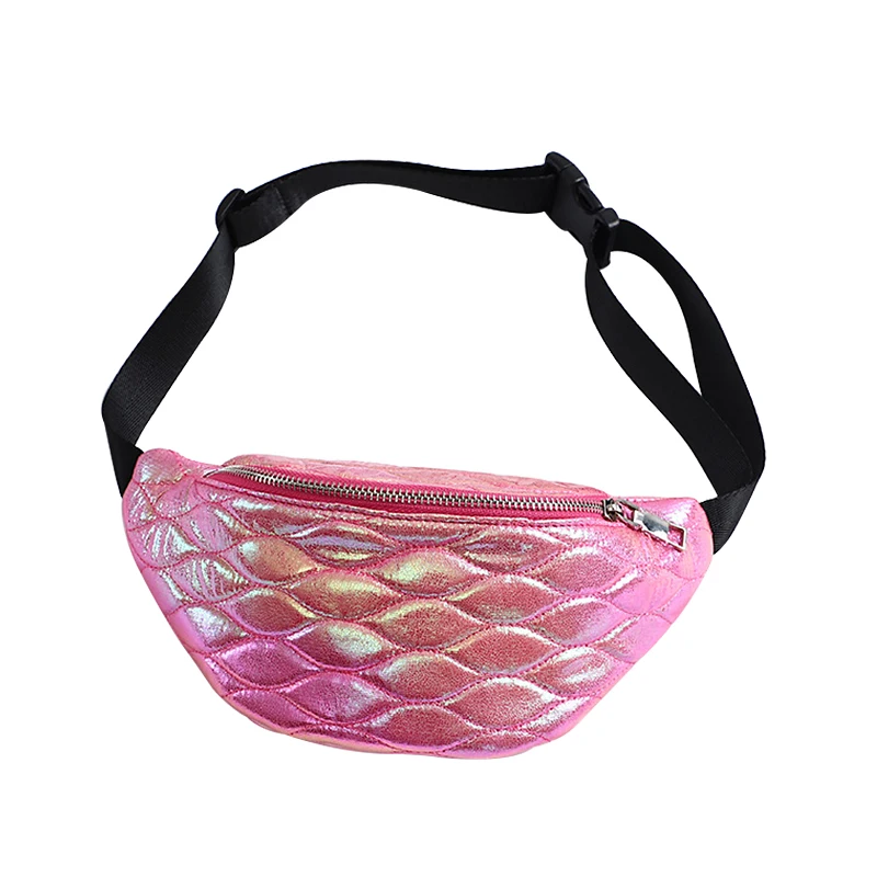 Rose Red B Женские поясные сумки, красочные подушки, поясная сумка для девушек, с рисунком рыбьей чешуи, Повседневная сумка на пояс для телефона и денег, женская сумка через плечо, нагрудные сумки - Цвет: Rose Red B