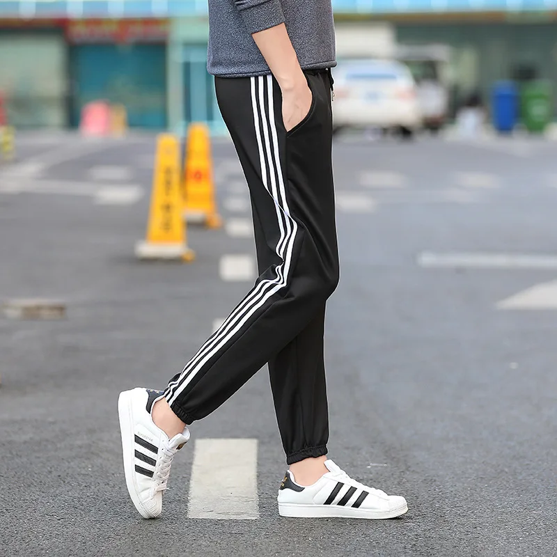 

Summer And Autumn Teenager Slim Fit Casual Pants MEN'S Sports Pants Students Morning Run Trousers Beam Leg Thin Fight a Lot of H