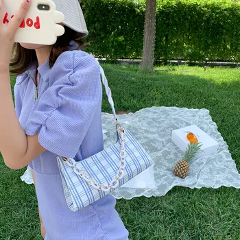 

Summer net red envelope lattice underarm bag baguette bag female bag 2020 new shoulder bag women handbags