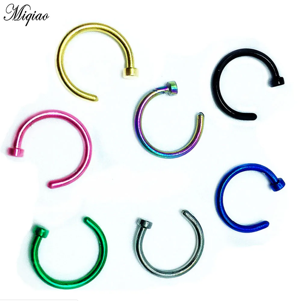 

Miqiao 2pcs Fake Nose Ring Septum Rings Stainless Steel Nose Piercing Fake Piercing Oreja Pircing Jewelry