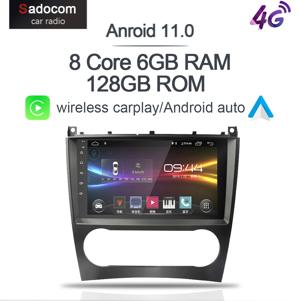 Carplay 9 "Dsp Android 11.0 Lettore Dvd Per Auto 128Gb Rom 6Gb Autoradio Autoradio Autoradio Per Benz W203 W209 C180 C200 C220 C230