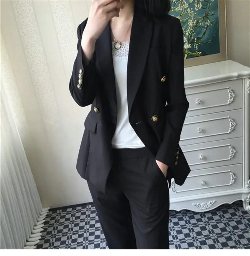 

Women's suit 2020 spring and autumn new loose was thin set jacket two-piece professional large size temperament women's clothing