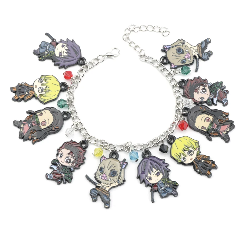 Мультяшный Аниме демон Slayer Kimetsu no Yaiba браслет Kamado Tanjirou металлические браслеты