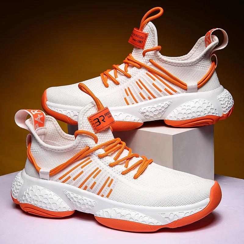 Mr. nut мужская обувь, тренировочная обувь, спортивная обувь, Кроссфит кроссовки, обувь для фитнеса, размер 39-44 - Цвет: white orange