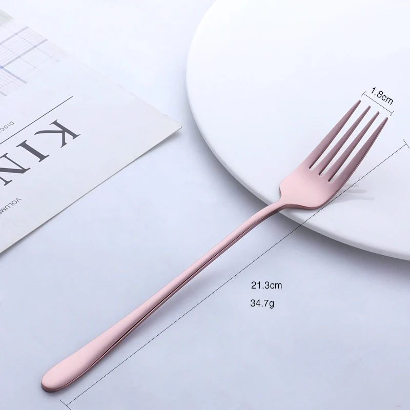 New Color-1PCS 1 шт. нержавеющая сталь корейский Радужный торт фрукт вилка ужин салат вилка Посуда Золотой десерт вилка для отеля вечерние кухонные инструменты - Цвет: New Color-1PCS