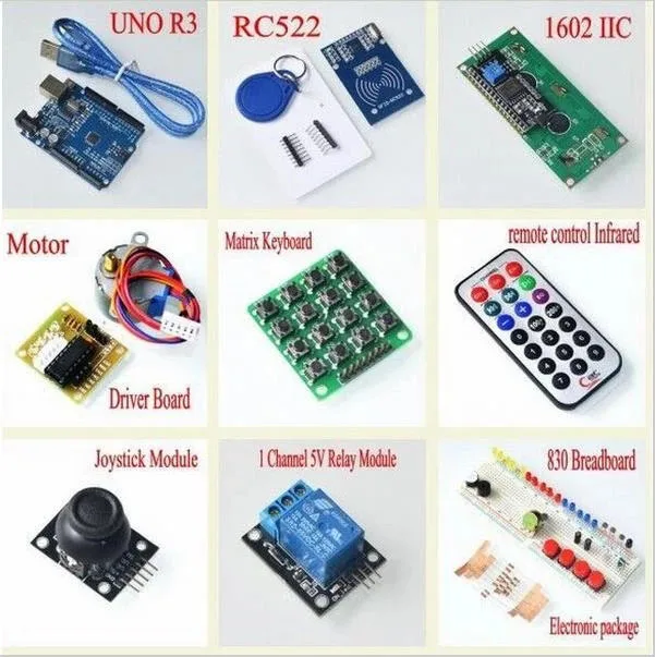 Free Shipping Upgraded Advanced Version Starter Kit the RFID learn Suite Kit LCD 1602 for Arduino UNO R3