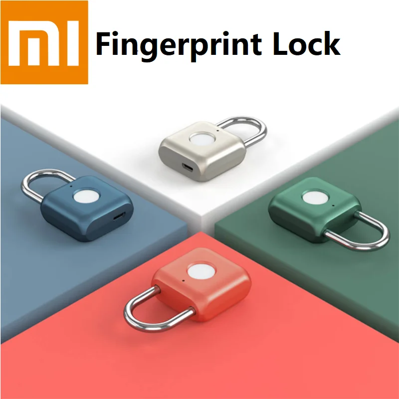 

New Xiaomi Smart Fingerprint Lock Padlock USB Rechargeable Door Lock Fingerprint Smart Padlock Quick Unlock Zinc alloy Metal
