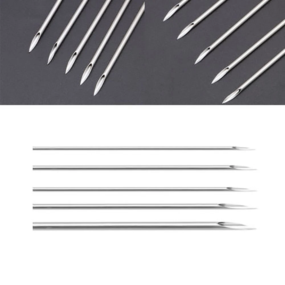 10Pcs 12/14/16/18/20G Steel Disposable Piercing Needles for Navel Nose Tattoo Needles