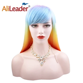 

AliLeader Short Wig Women Rainbow Brown Natural Black Color Heat Resistant Synthetic Hair Ladies Wigs With Free Shipping