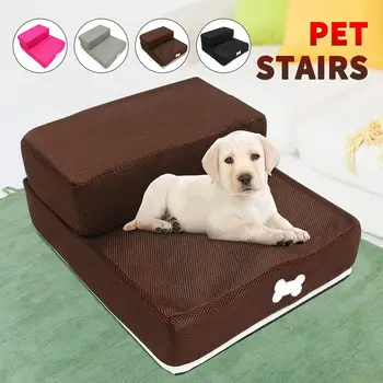 

Pet Dog Jump Stairs Foldable Mesh Dog Ramp 2 Steps Ladder for Small Dogs Puppy Cat Bed Cushion Mat Mattress Breathable Mesh
