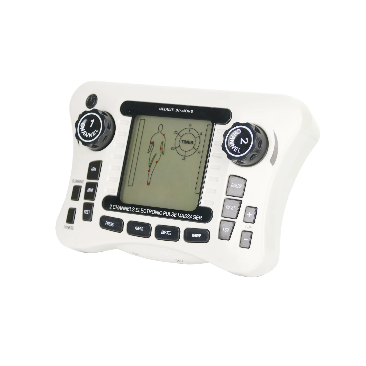 Body Electrical Stimulator 308B Pain Relief Dual Output Pulse Digital Therapy TENS Muscle Stimulator EMS Neck Massager Tools